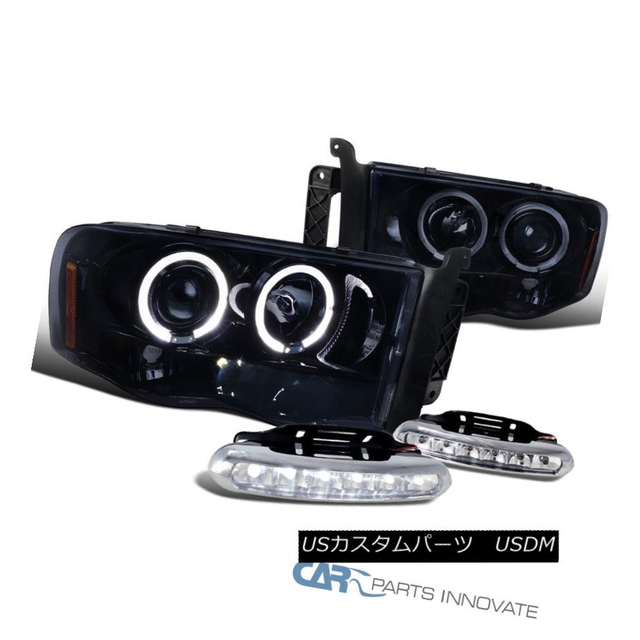 ヘッドライト Glossy Black 02-05 Dodge Ram 1500 Halo Projector Headlights+6-LED DRL Fog Lamps Glossy Black 02-05 Dodge Ram 1500 Haloプロジェクターヘッドライト+ 6-L ED DRLフォグランプ 【並行輸入品】