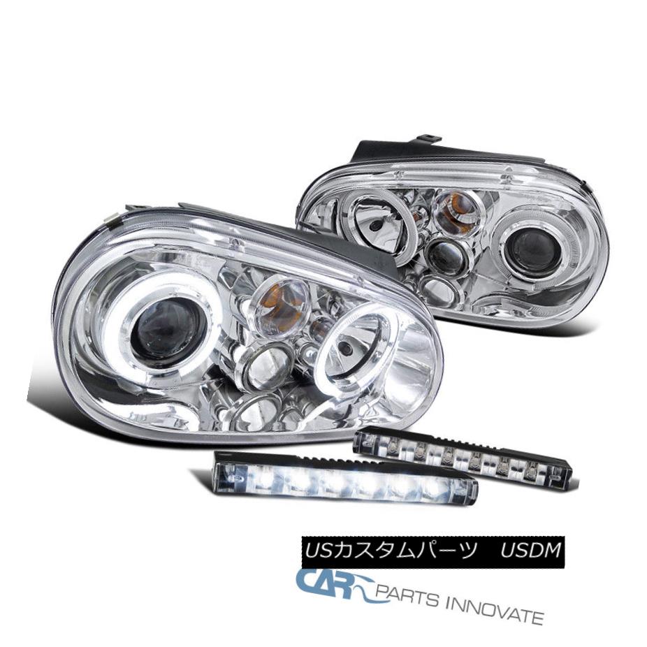ヘッドライト 99-06 For VW Golf GTI Clear Halo Projector Headlights+Slim 6-LED DRL Fog Lamps 99-06 VWゴルフ用GTIクリア・ハロー・プロジェクター・ヘッドライト+ Sli m 6-LED DRLフォグ・ランプ 【並行輸入品】 41,470円