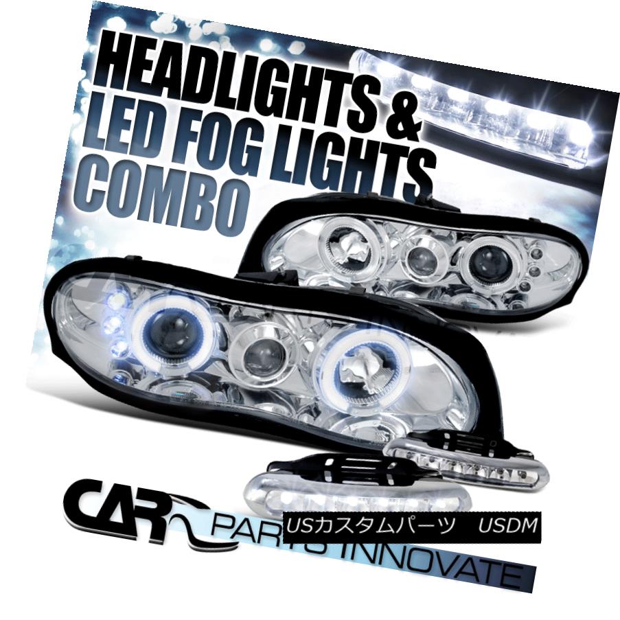 ヘッドライト 98-02 Chevy Camaro Chrome Dual Halo Projector Headlights+6-LED Fog Lamps 98-02シボレーカマロクロムデュアルハロープロジェクターヘッドライト+ 6-L EDフォグランプ 【並行輸入品】