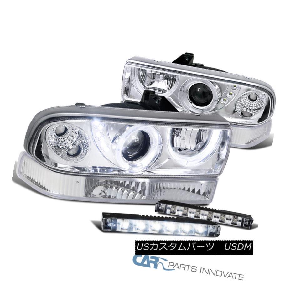 ヘッドライト Chevy S10 Blazer Chrome Halo Projector Headlights+6-LED Bumper Fog Lights Chevy S10 Blazerクロームハロープロジェクターヘッドライト+ 6-L EDバンパーフォグライト 【並行輸入品】