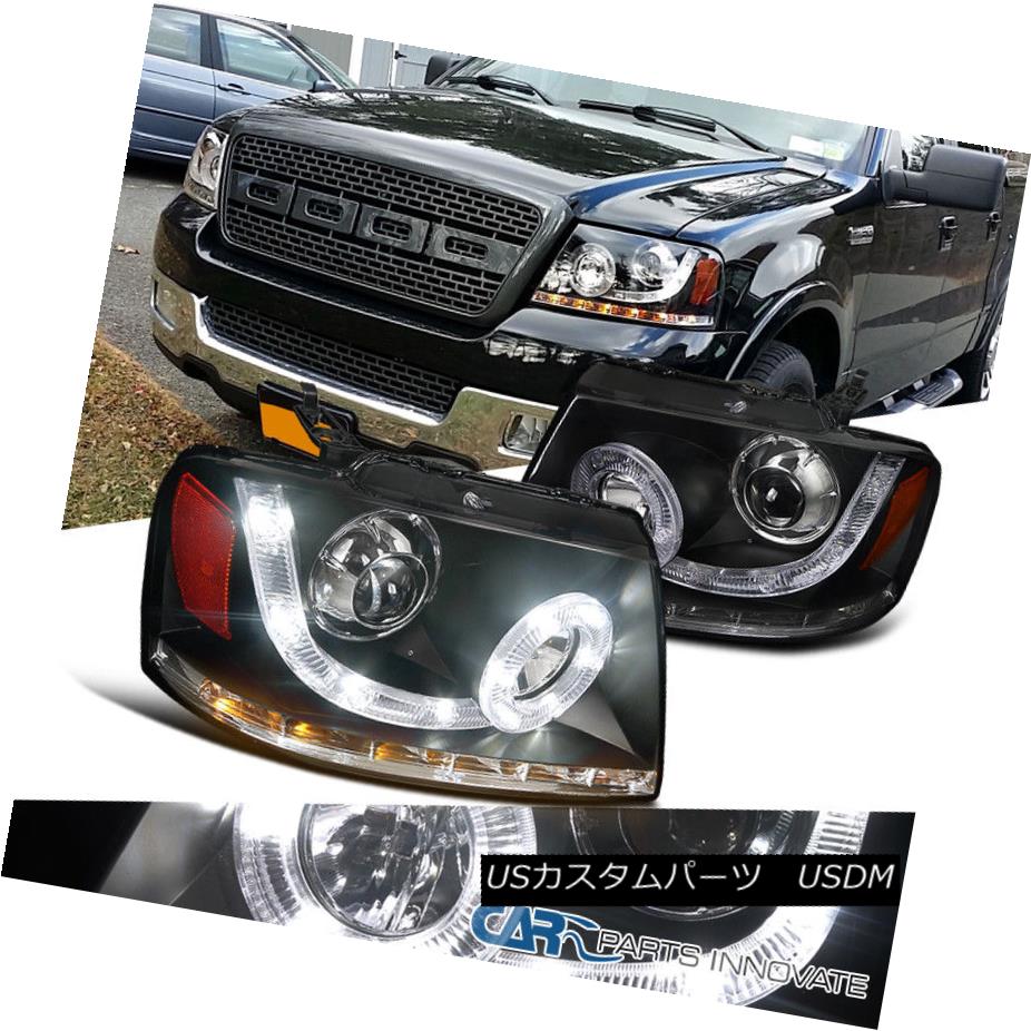 競売 ライト ランプ ヘッドライト Ledハロープロジェクターヘッドライト Led信号付 06 08マークltブラックsmd F150 04 08 Signal Led W Headlights Projector Halo Led Smd Black Lt Mark 06 08 F150 04 08 Www Babystoreenxovais Com Br