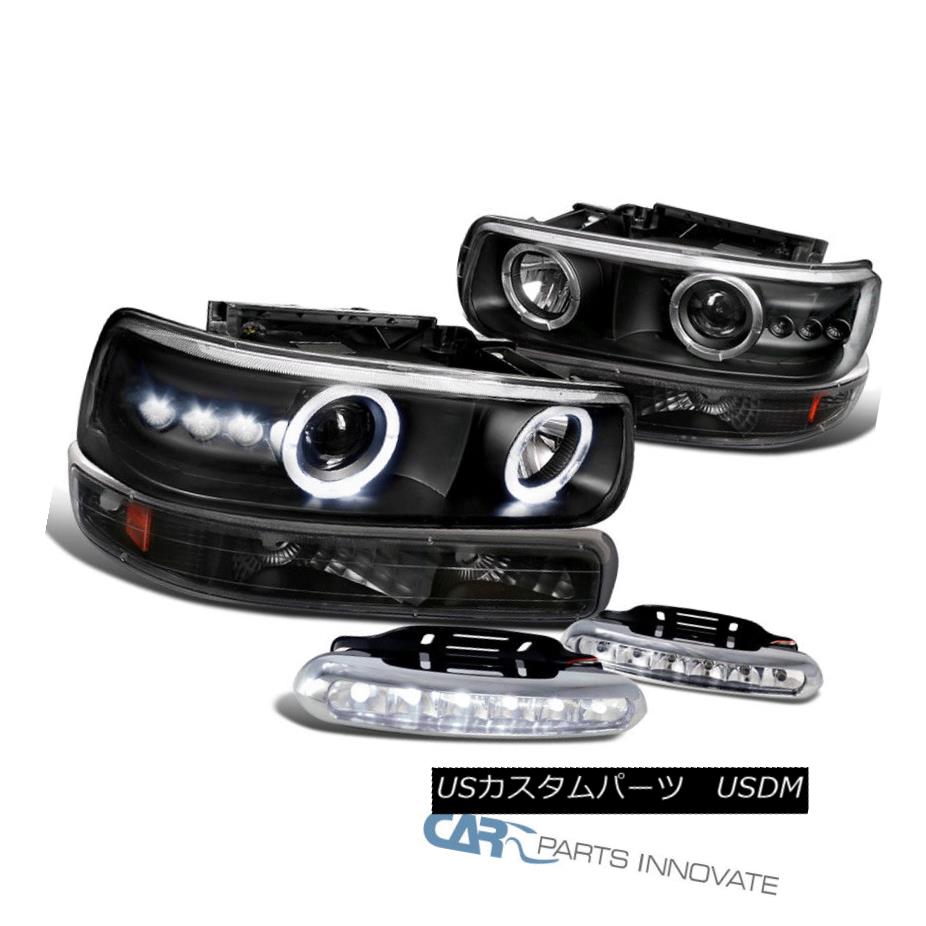 おすすめネット ライト ランプ Black Silverado 99 02 ヘッドライト Halo 6 Ledフォグランプ ライト Bum Haloプロジェクターヘッドライト Black Silverado 99 02 Lamps Fog Lights 6 Led Headlights Bumper Projector