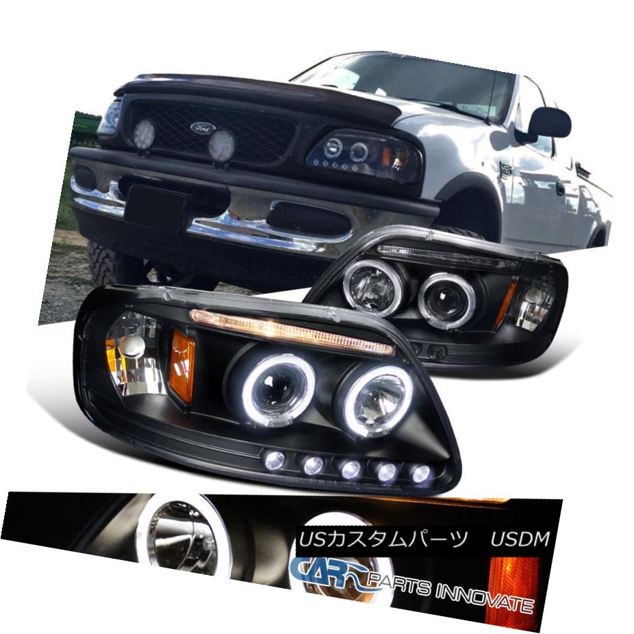 ヘッドライト Ford 97-03 F150 Expedition LED Halo Projector Headlights Lamp Black フォード97-03 F150遠征LEDハロープロジェクターヘッドライトランプブラック 【並行輸入品】
