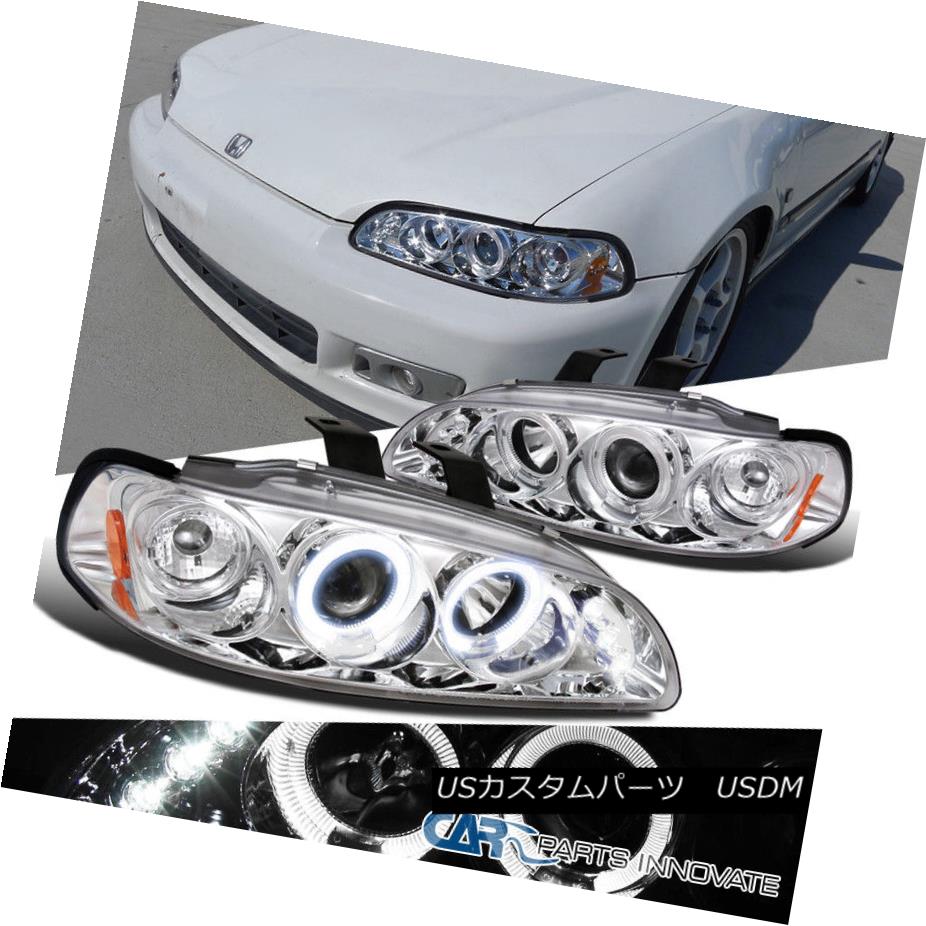 ヘッドライト For 1992-1995 Honda Civic 2/3/4Dr Chrome LED Halo Projector Headlights Head Lamp 1992?1995年ホンダシビック2/3 / 4DrクロームLEDハロープロジェクターヘッドライトヘッドランプ 【並行輸入品】 37,323円