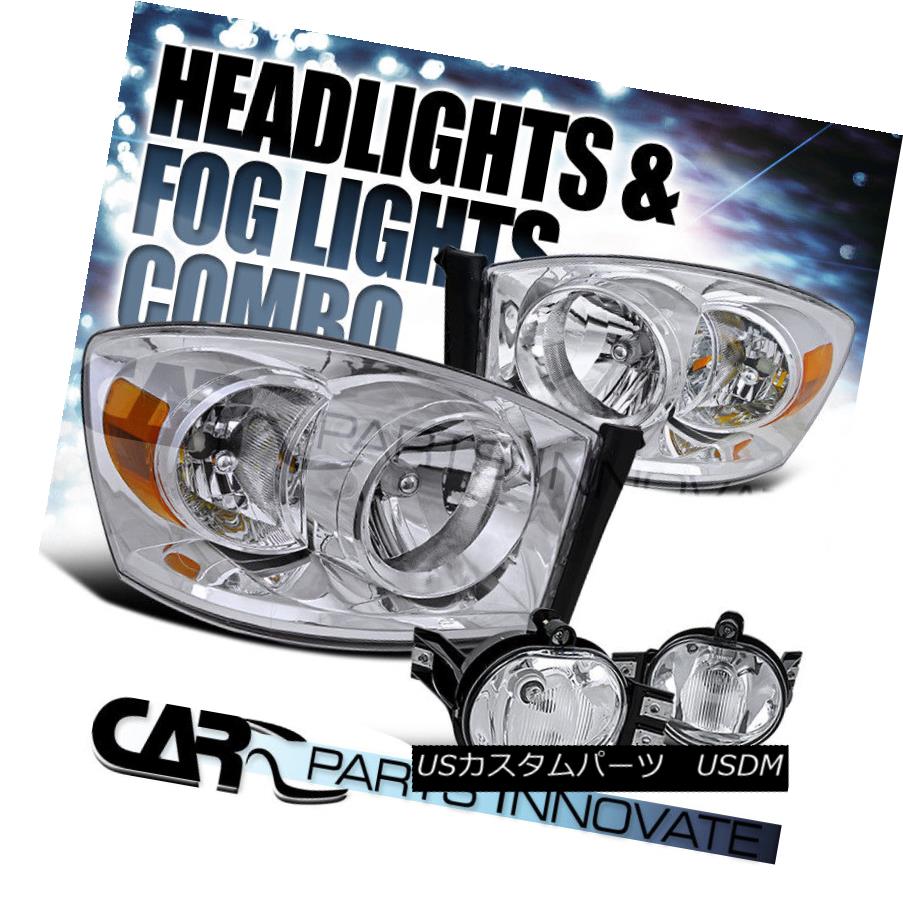 ヘッドライト 2006-2008 Dodge Ram Chrome Crystal Headlights+Clear Fog Bumper Lamps 2006-2008ダッジラムクロームクリスタルヘッドライト+ Cle arフォグバンパーランプ 【並行輸入品】 43,544円