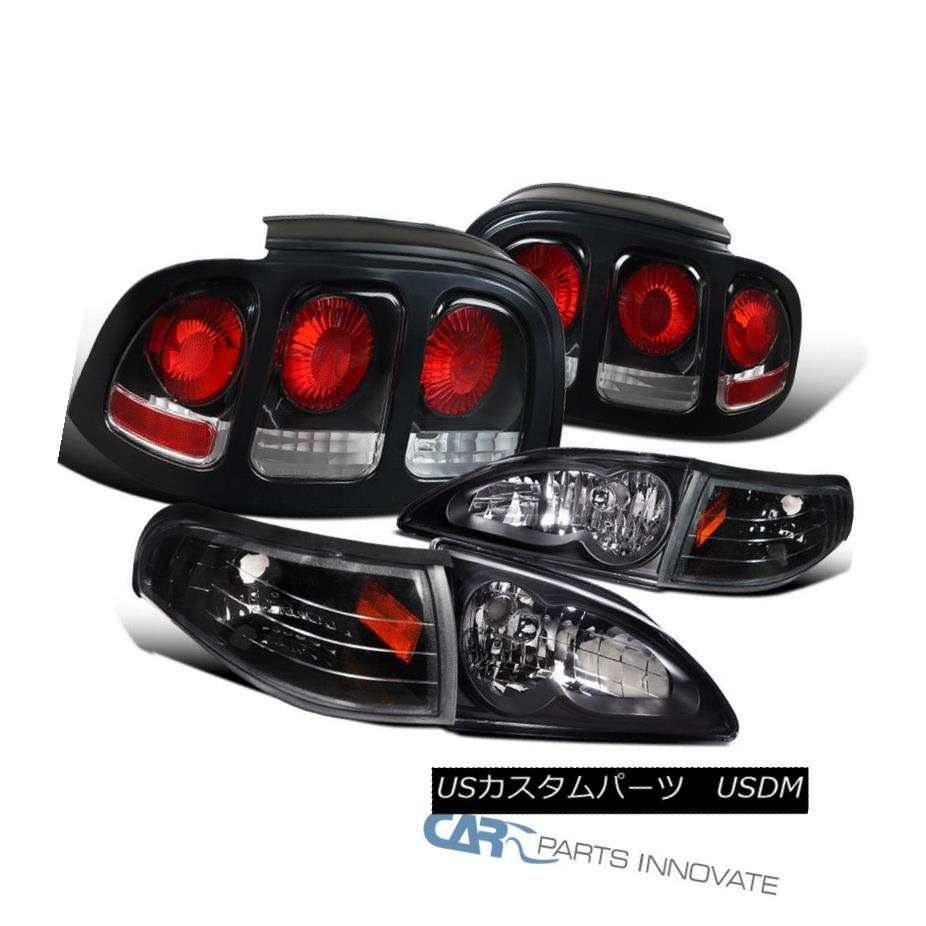 ヘッドライト 94-98 Ford Mustang Black Headlights+Corner Turn Signal Lights+Tail Brake Lamps 94-98 Ford Mustangブラックヘッドライト+ Cor ner Turn信号ライト+テールブレーキランプ 【並行輸入品】