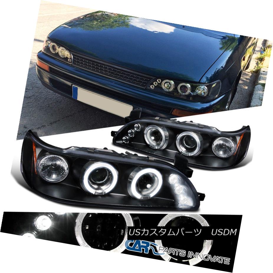 ヘッドライト For 93-97 Toyota Corolla Black Halo Projector Headlights Headlamps Left+Right 93-97トヨタカローラ用ブラックハロープロジェクターヘッドライトヘッドランプ左+右 【並行輸入品】