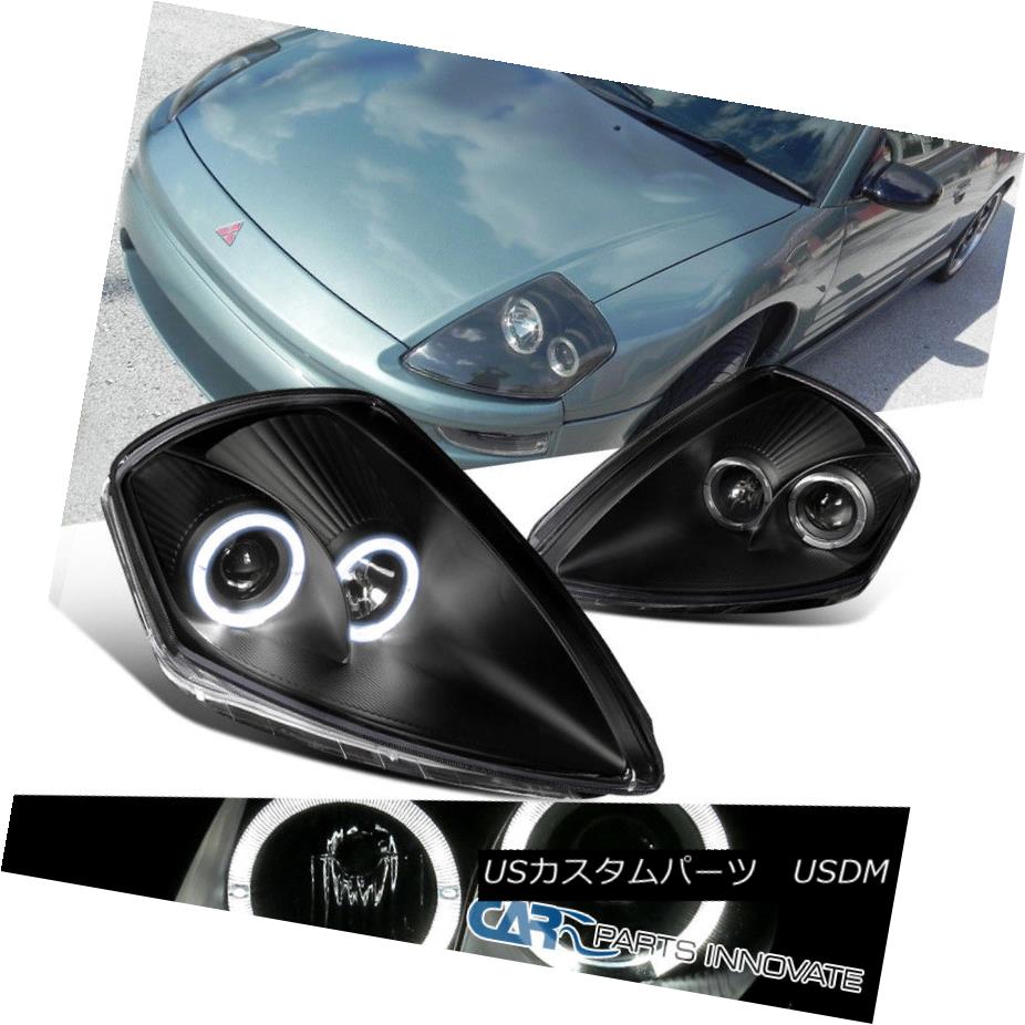 ヘッドライト JDM Black 2000-2005 Eclipse Dual Halo Ring Projector Headlights Head Lamps Pair JDMブラック2000-2005 Eclipseデュアルハローリングプロジェクターヘッドライトヘッドランプペア 【並行輸入品】