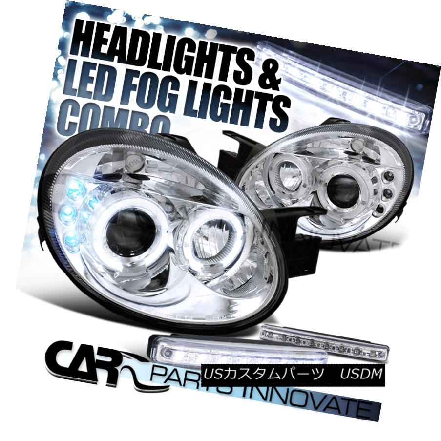 ヘッドライト Dodge 03-05 Neon SRT4 SRT-4 Chrome Halo Projector Headlights+8-LED Fog Lamps ドッジ03-05ネオンSRT4 SRT-4クロームハロープロジェクターヘッドライト+ 8-L EDフォグランプ 【並行輸入品】