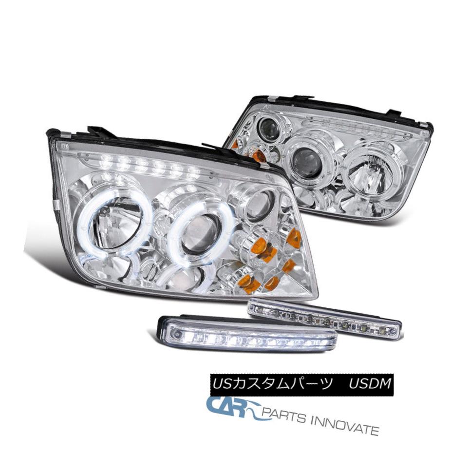 ヘッドライト For VW 99-05 Jetta Bora Mk4 Clear Lens Halo Projector Headlights+8-LED Fog Lamps VW 99-05用Jetta Bora Mk4クリアレンズハロープロジェクターヘッドライト+ 8-L EDフォグランプ 【並行輸入品】