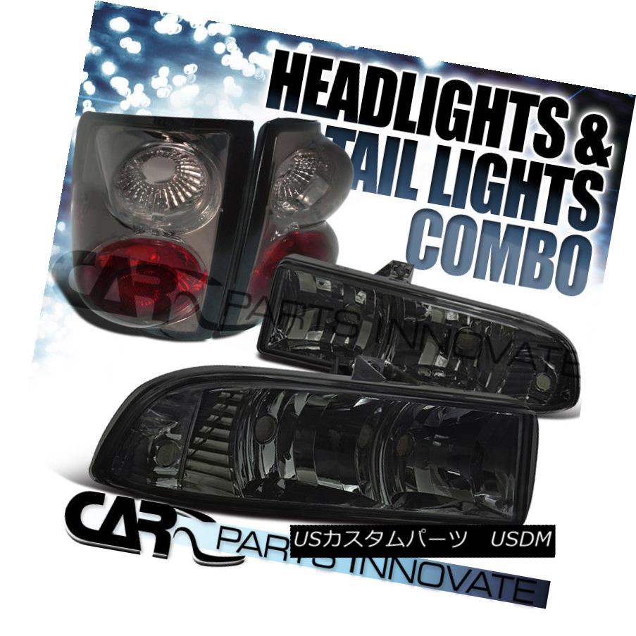 ヘッドライト 98-04 Chevy S10 Pickup Chrome Housing Smoke Crystal Headlights+Tail Lamp 98-04 Chevy S10ピックアップクロームハウジングスモーククリスタルヘッドライト+タイ lランプ 【並行輸入品】