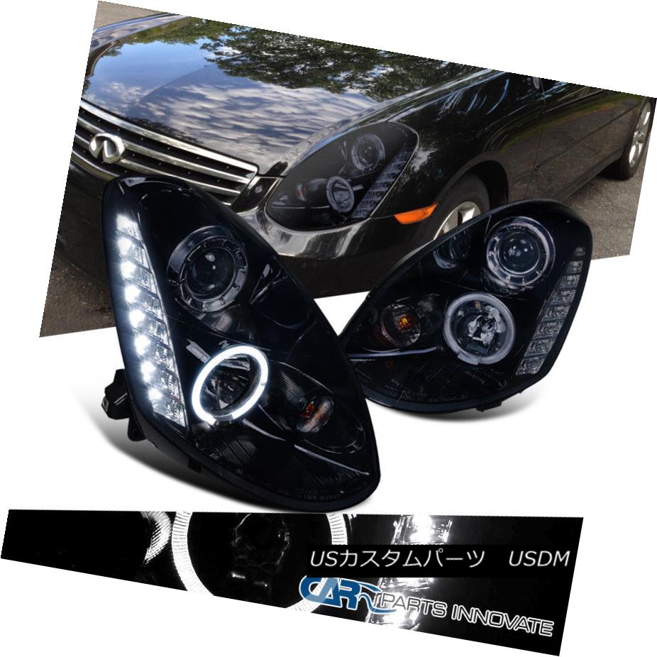 ヘッドライト Glossy Black For 05-06 Infiniti G35 4Dr Smoke Lens SMD LED Projector Headlights 光沢ブラックFor 05-06インフィニティG35 4DrスモークレンズSMD LEDプロジェクターヘッドライト 【並行輸入品】