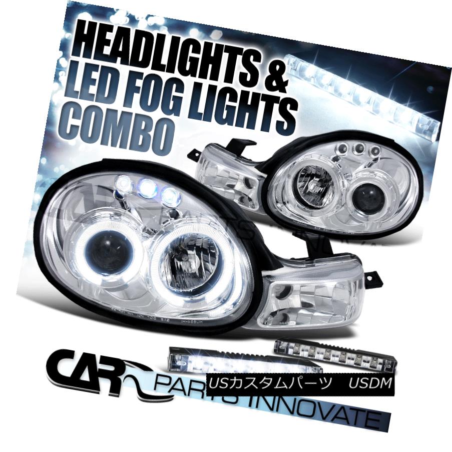 ヘッドライト Dodge Plymouth 00-02 Neon Chrome Twin Halo Projector Headlights+6-LED Fog Lamps ドッジプリマス00-02ネオンクロームツインハロープロジェクターヘッドライト+ 6-L EDフォグランプ 【並行輸入品】 41,470円