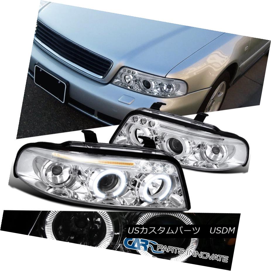 ヘッドライト For 99-01 Audi A4 B5 Clear Halo LED Projector Headlights Head Lamps Left+Right 99-01用Audi A4 B5クリアHalo LEDプロジェクターヘッドライトヘッドランプ左+右 【並行輸入品】