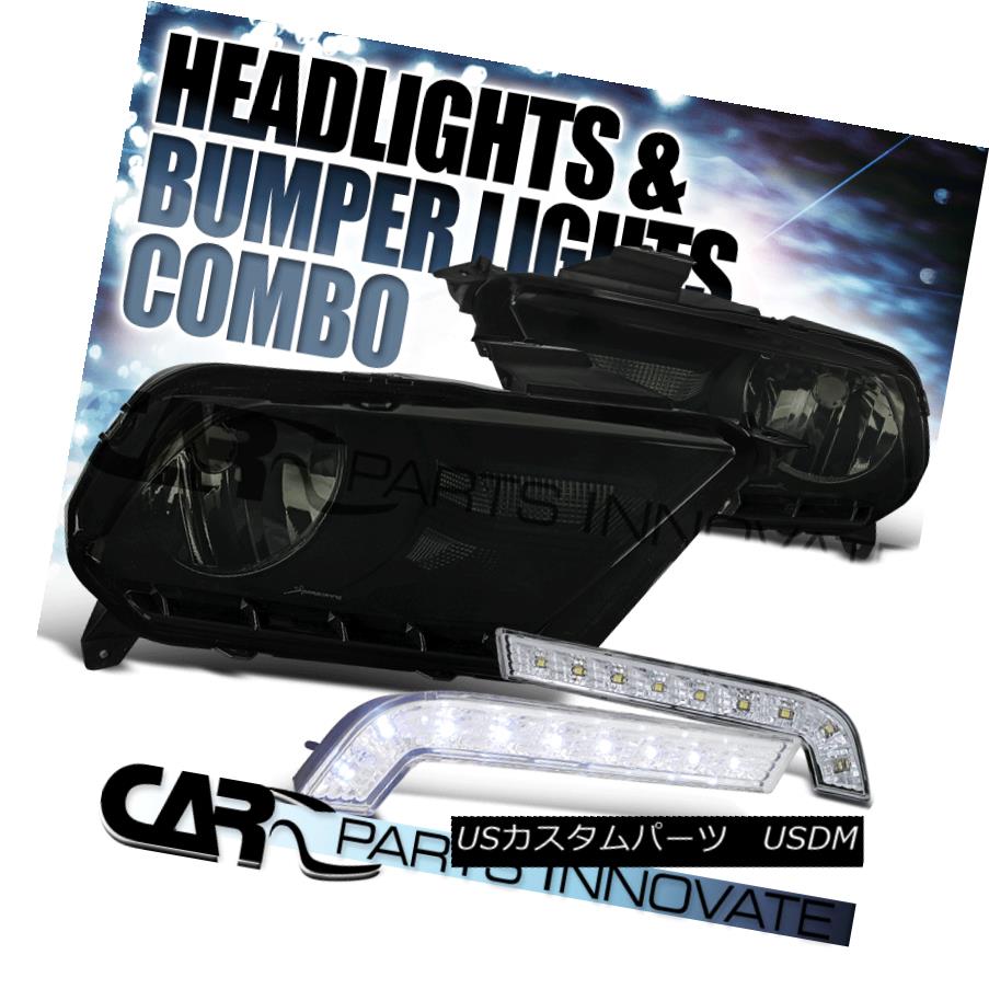 ヘッドライト 10-14 Ford Mustang GT Black Smoke Headlights+Hyper White SMD LED Bumper Lamps 10-14 Ford Mustang GTブラックスモークヘッドライト+ Hyp erホワイトSMD LEDバンパーランプ 【並行輸入品】