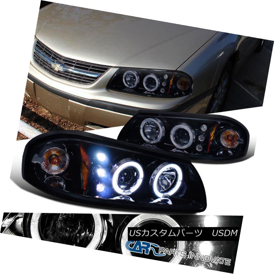 スペシャルオファ ライト ランプ Glossy ヘッドライト Black 00 05インパラ交換用ledハロープロジェクターヘッドライト Chevy Black Glossy Headlights Projector Halo Led Tinted Replacement Impala 00 05 Chevy Sercomedsa Cl