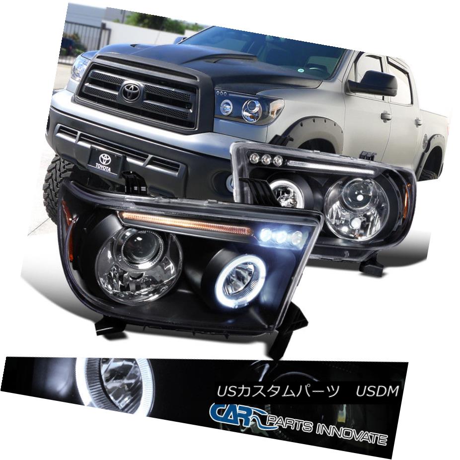 女の子向けプレゼント集結 ライト ランプ Black Replacement Sequoia Tundra Toyota 07 13 Fit ヘッドライト Led フィット07 13トヨタトンドラセコイア交換黒色ledハロープロジェクターヘッドライト Headlights Projector Halo Bet Obec Go Th