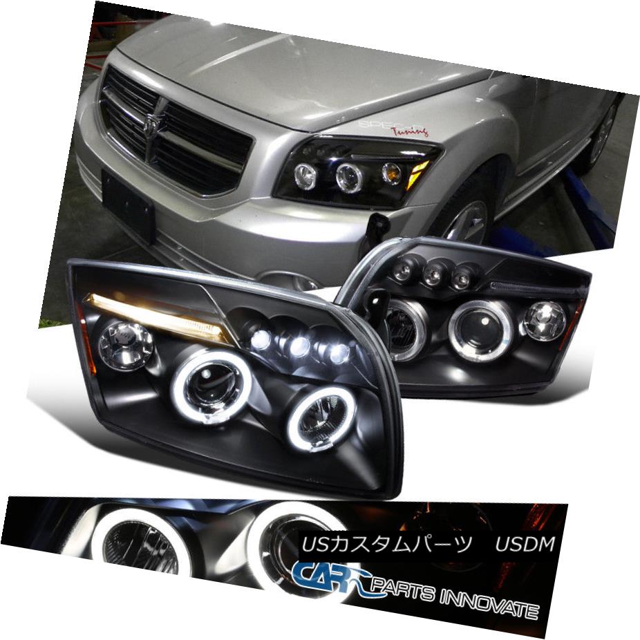 21福袋 ライト ランプ ドッジ07 12キャリバー交換用ledハロープロジェクターヘッドライトランプブラック Black Lamps Headlights Projector Halo Led Replacement Caliber 07 12 Dodge ヘッドライト Zambettis Com
