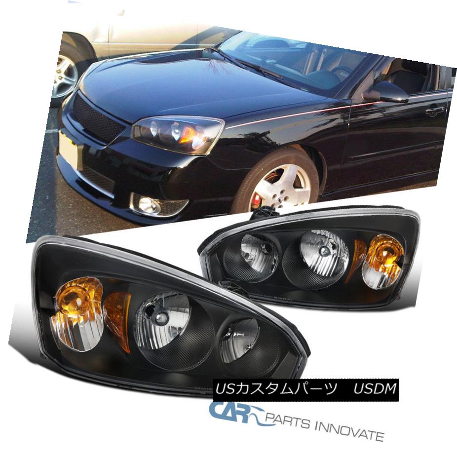 ヘッドライト 04-08 Chevy Malibu Replacement Black Headlights Driving Lights Head Lamps Pair 04-08シボレーマリブ交換用ブラックヘッドライト運転灯ヘッドランプペア 【並行輸入品】