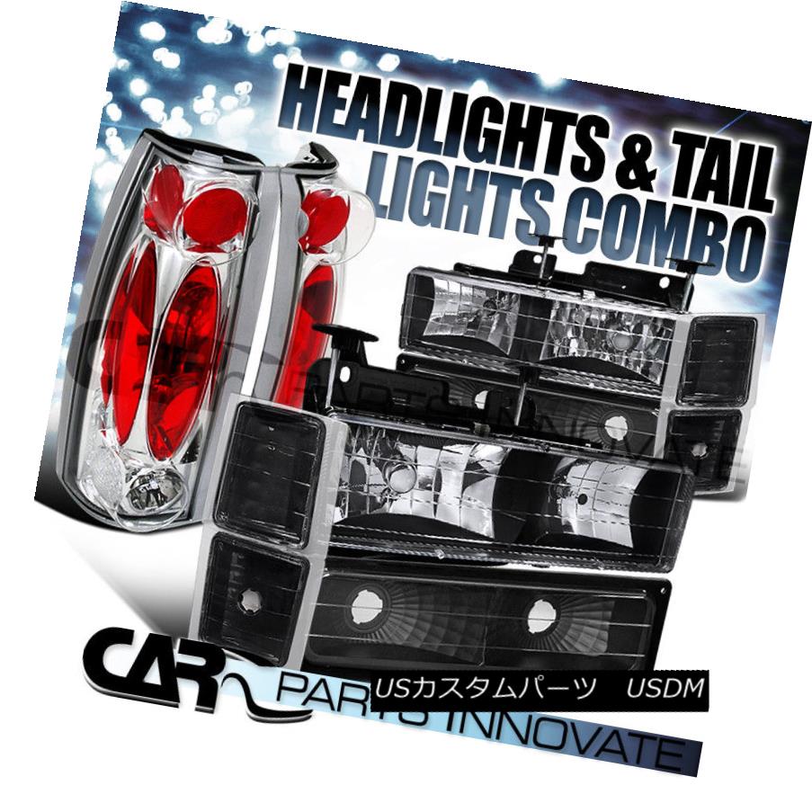 ヘッドライト 94-98 Chevy C10 C/K 1500 2500 Black Headlights+Bumper Corner+Chrome Tail Lamp 94-98 Chevy C10 C / K 1500 2500ブラックヘッドライト+ブーン /コーナー+クロームテールランプ 【並行輸入品】