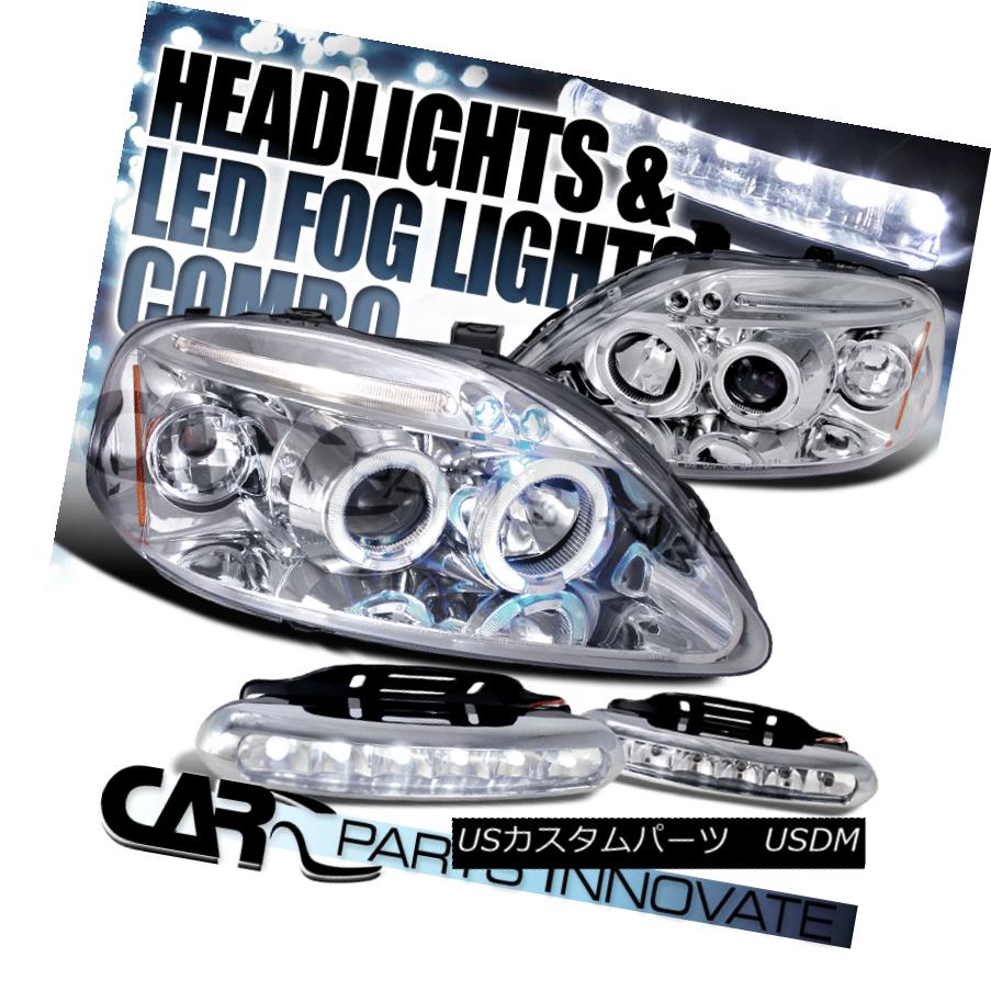 ライト ランプ 種類豊富な品揃え Projector Led Halo Chrome Civic 99 00 Fit ヘッドライト Headlights 6 Led Drlフォグバンパーランプ Ed 6 L Ledプロジェクターヘッドライト Halo Chrome Civic 99 00 Fit Lamps Bumper Fog Drl