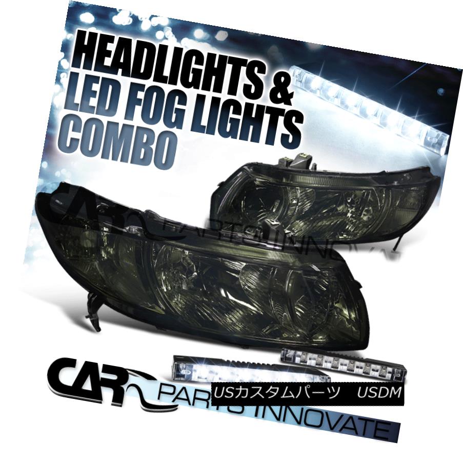 ヘッドライト For 06-11 Honda Civic 2Dr Coupe JDM Smoke Lens Headlight+6-LED Bumper Fog Light 06-11ホンダシビック2DrクーペJDMスモークレンズヘッドライト+ 6-LE Dバンパーフォグライト 【並行輸入品】 38,396円