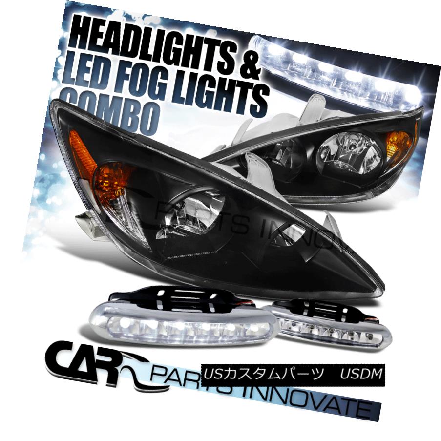 ヘッドライト For 02-04 Toyota Camry LE XLE SE Black JDM Headlights+LED Fog Bumper DRL Lamps 02-04用トヨタカムリLE XLE SEブラックJDMヘッドライト+ LEDフォグバンパーDRLランプ 【並行輸入品】
