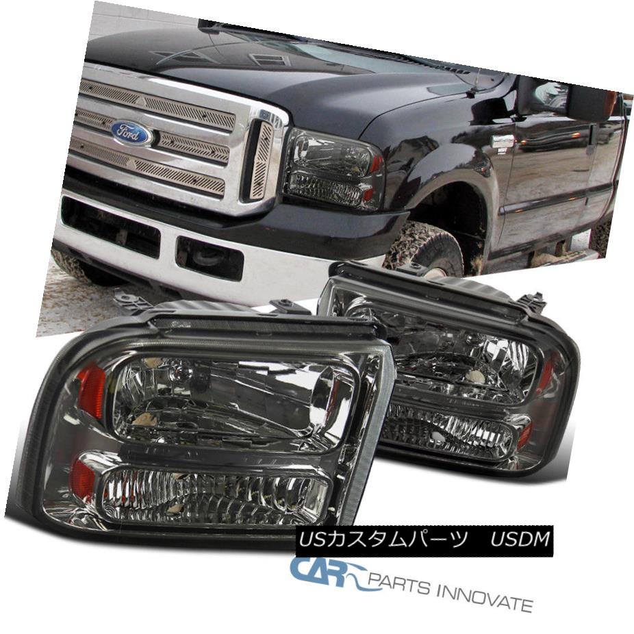 ヘッドライト Ford 2005-2007 F250/F350/F450/F550 2005 Excursion Pickup Smoke Lens Headlights フォード2005-2007 F250 / F350 / F450 / F550 2005エクスカーションピックアップスモークレンズヘッドライト 【並行輸入品】