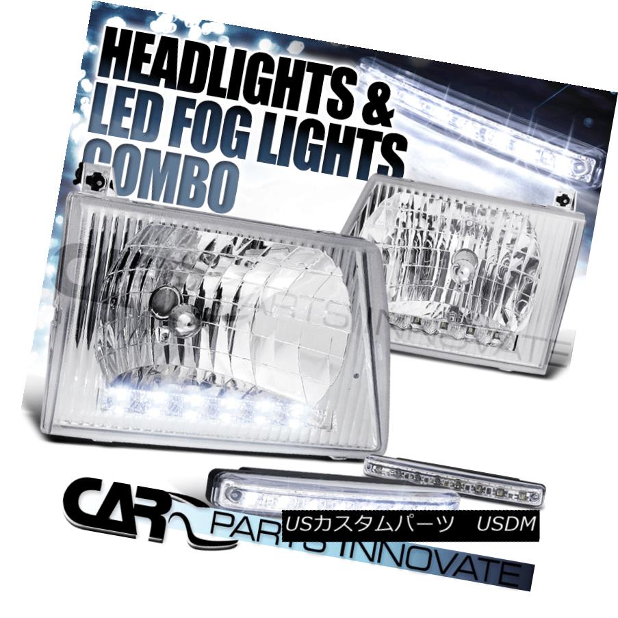 ヘッドライト 92-07 E150 250 350 450 Econoline Van Chrome LED DRL Headlights+8-LED Fog Lamps 92-07 E150 250 350 450 EconolineヴァンクロームLED DRLヘッドライト+ 8-L EDフォグランプ 【並行輸入品】 35,250円