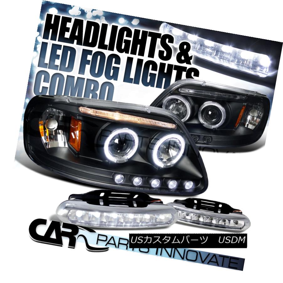 ヘッドライト 97-03 F-150 97-02 Expedition Black Halo Projector Headlights+6-LED Fog Lamps 97-03 F-150 97-02遠征用ブラックハロープロジェクターヘッドライト+ 6-L EDフォグランプ 【並行輸入品】