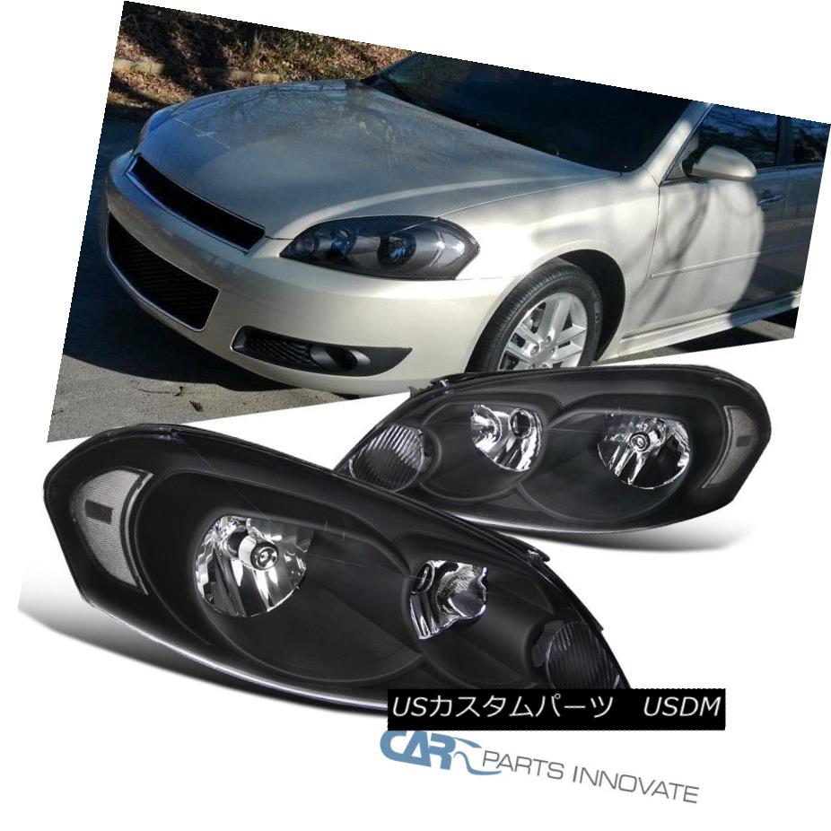 ヘッドライト Chevy 06-13 Impala 06-07 Monte Carlo Replacement Black Headlights Head Lamps シボレー06-13インパラ06-07モンテカルロ交換用ブラックヘッドライトヘッドランプ 【並行輸入品】
