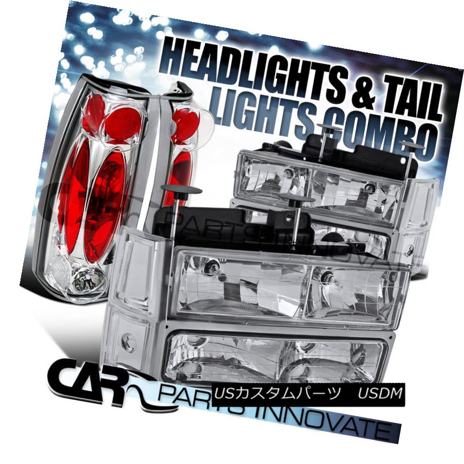 ヘッドライト 94-98 GMC C10 Sierra Chrome Clear Headlights+Bumper Corner Lamps+Tail Lamps 94-98 GMC C10シエラクロームクリアヘッドライト+ブール /コーナーランプ+テールランプ 【並行輸入品】