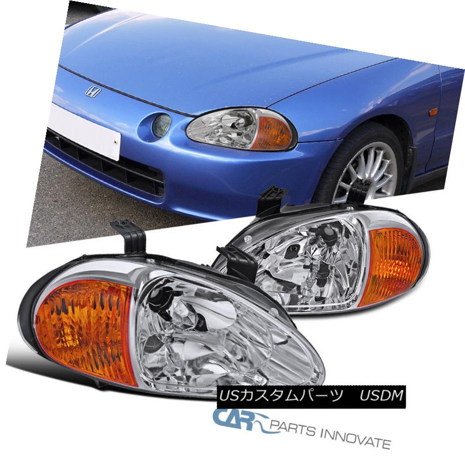 ヘッドライト For 93-97 Honda del Sol JDM Replacement Clear Headlights Driving Head Lamps Pair 93-97ホンダ・デル・ソル用JDM交換用クリアヘッドライトドライビングヘッドランプペア 【並行輸入品】
