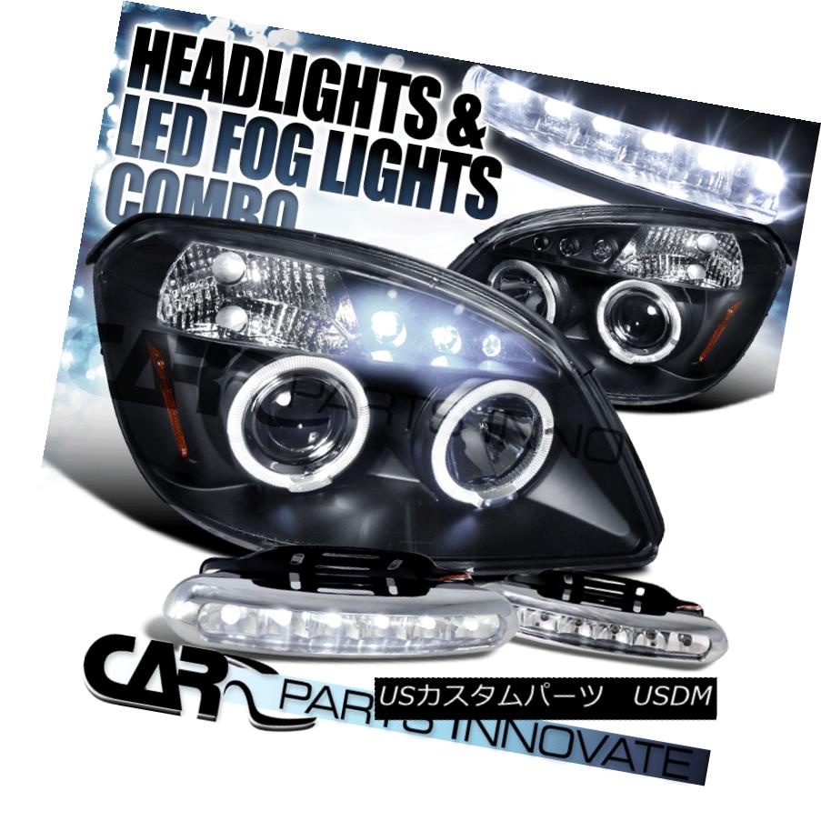 ヘッドライト 05-10 Cobalt 07-09 G5 Black Halo LED Projector Headlights+LED Fog Bumper DRL 05-10コバルト07-09 G5ブラックハローLEDプロジェクターヘッドライト+ LEDフォグバンパーDRL 【並行輸入品】