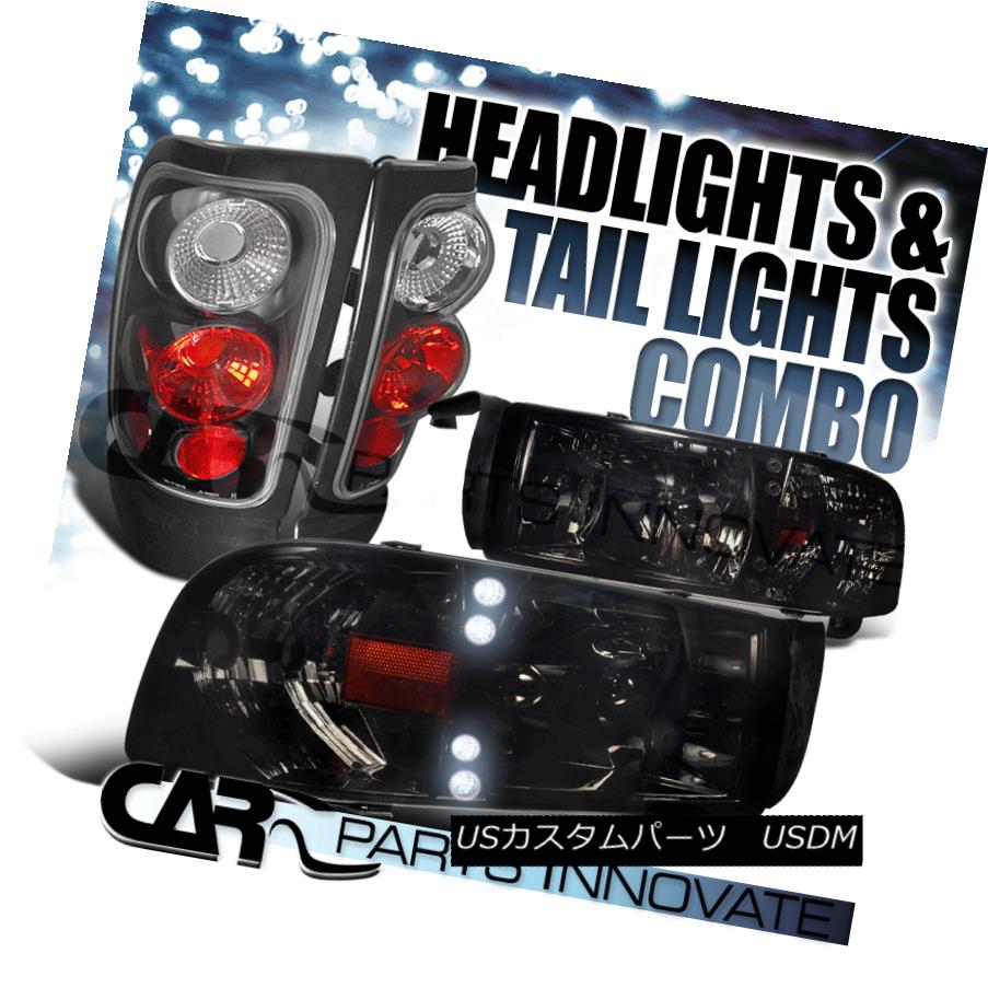 ヘッドライト 1994-2001 Ram 1500 2500 3500 Smoke Crystal LED DRL Headlights+Black Tail Lamp 1994-2001 Ram 1500 2500 3500スモーククリスタルLED DRLヘッドライト+ Bla ckテールランプ 【並行輸入品】