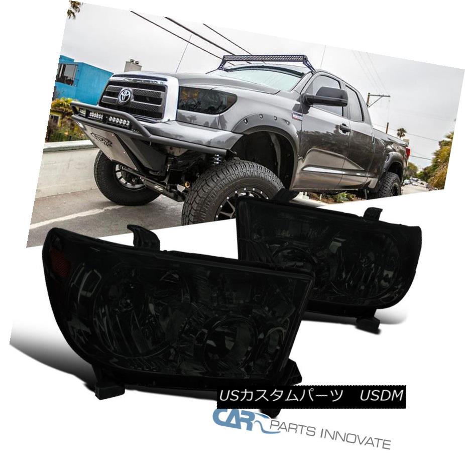 ヘッドライト Fit 07-13 Toyota Tundra 08-14 Sequoia Replacement Smoke Headlights Lamps Pair フィット07-13トヨタ・トンドラ08-14セコイア交換煙ヘッドライトランプペア 【並行輸入品】