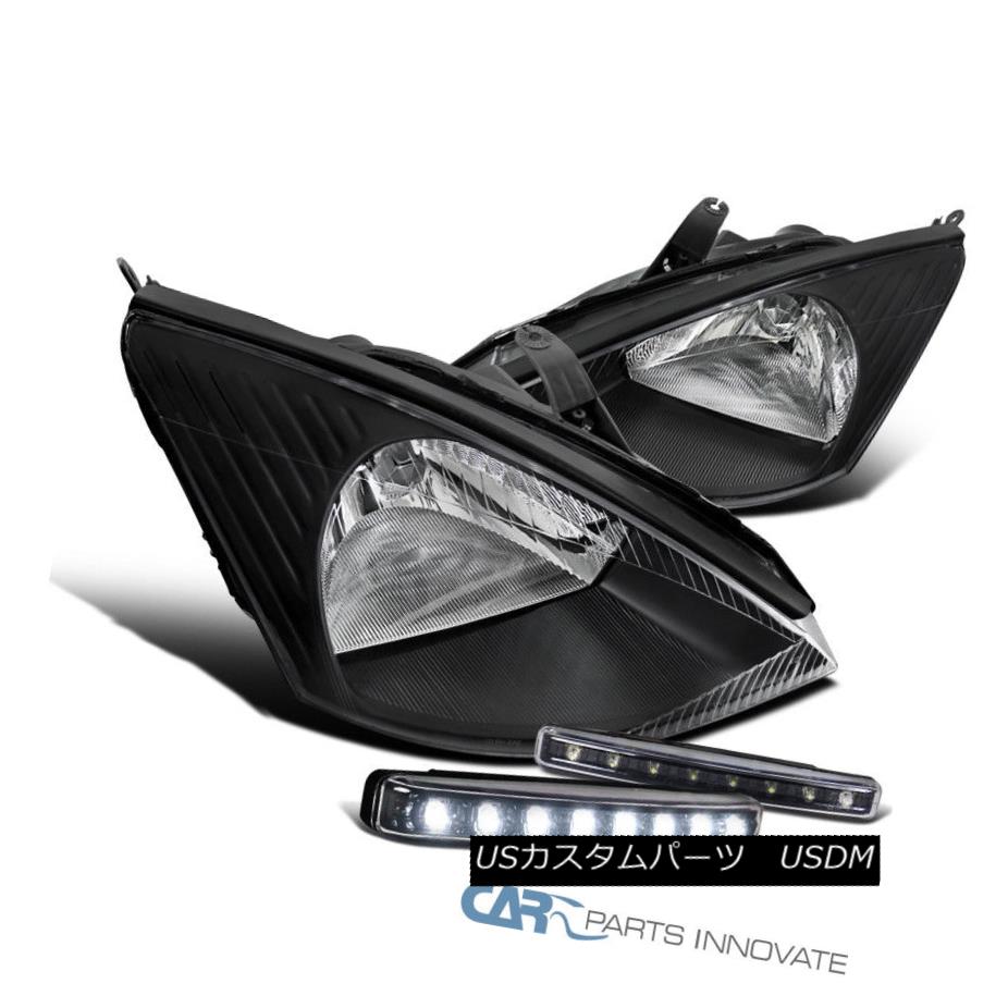 ヘッドライト 00-04 Ford Focus Replacement Black Clear Headlights+8-LED DRL Fog Bumper Lamps 00-04フォードフォーカス交換用ブラッククリアヘッドライト+ 8-L ED DRLフォグバンパーランプ 【並行輸入品】 35,250円