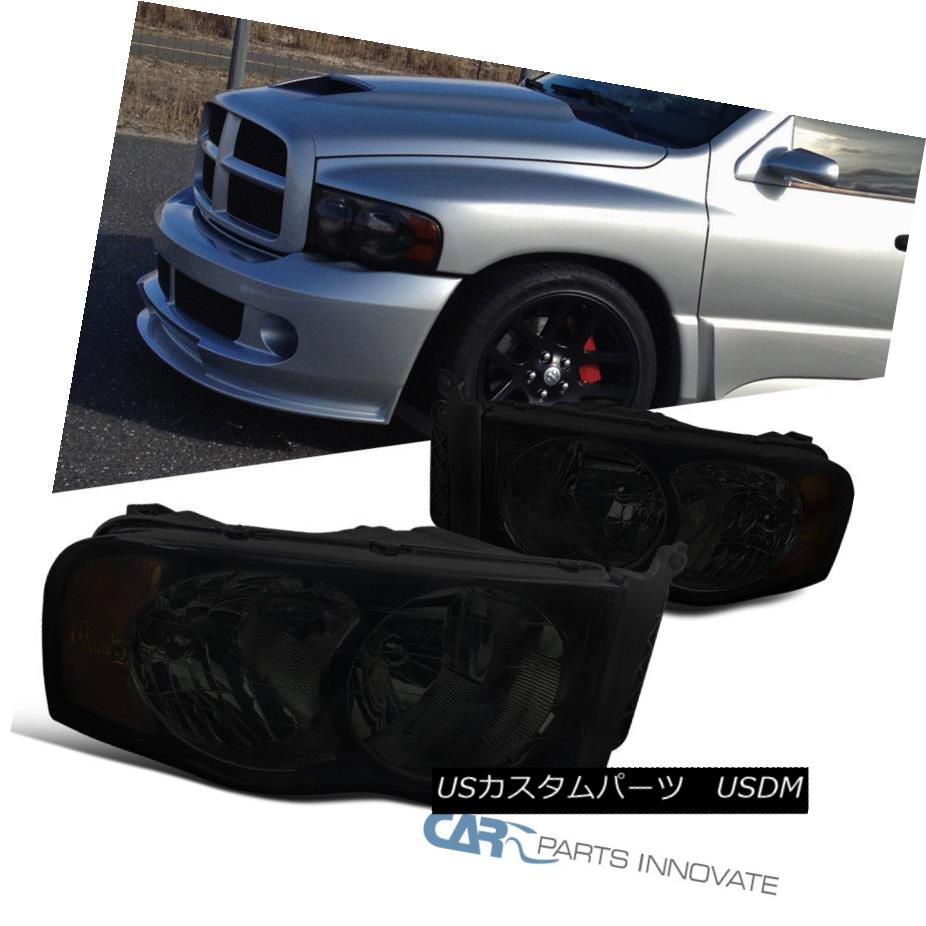 ヘッドライト 02-05 Dodge Ram 1500 2500 3500 Euro Replacement Smoke Lens Headlights Head Lamps 02-05 Dodge Ram 1500 2500 3500ユーロ交換用スモークレンズヘッドライトヘッドランプ 【並行輸入品】
