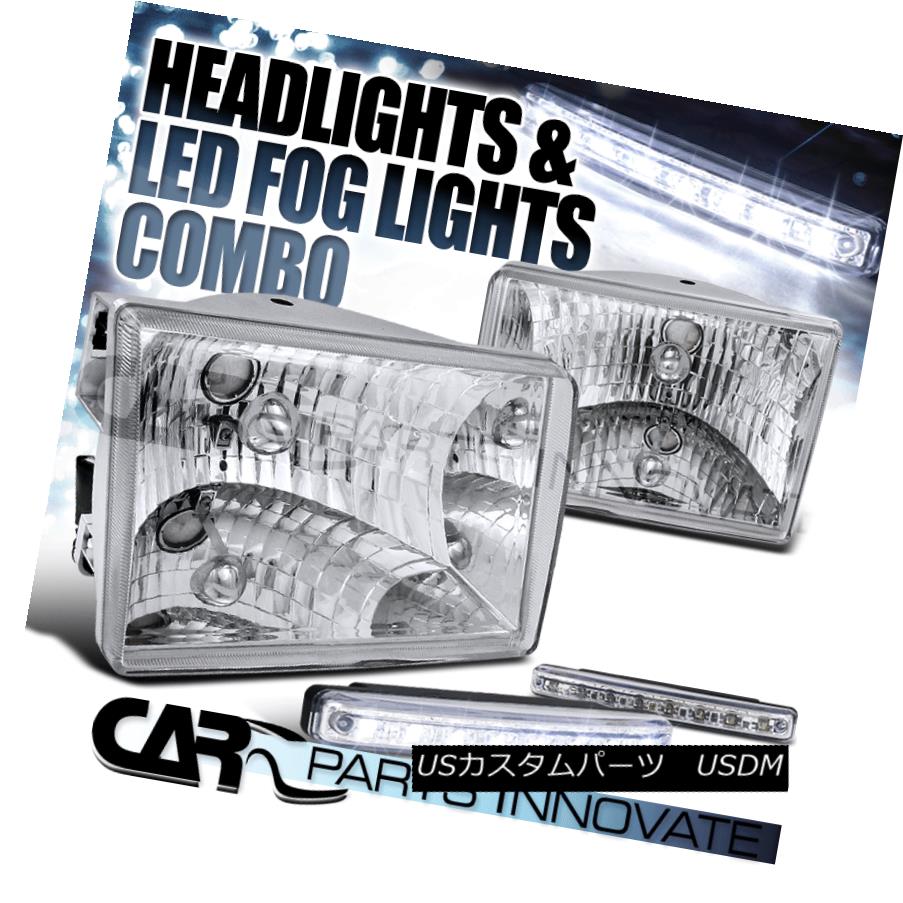 ヘッドライト Jeep 93-98 Grand Cherokee Crystal Chrome Headlights+8-LED Bumper Fog Lamps ジープ93-98グランドチェロキークリスタルクロームヘッドライト+ 8-L EDバンパーフォグランプ 【並行輸入品】