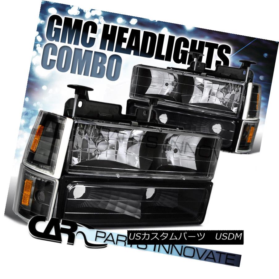 ヘッドライト 94-98 C10 C/K 1500 2500 3500 Suburban Yukon Headlights+Bumper Corner Lamp Black 94-98 C10 C / K 1500 2500 3500郊外のYukonヘッドライト+ Bum /コーナーランプブラック 【並行輸入品】