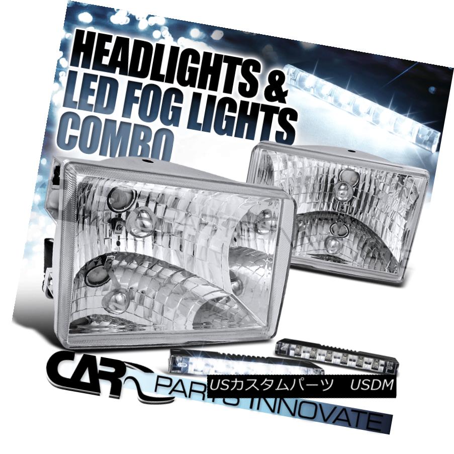 ヘッドライト Jeep 93-98 Grand Cherokee Chrome Crystal Headlights+White 6-LED Fog Lamps ジープ93-98グランドチェロキークリスタルヘッドライト+ Whi 6-LEDフォグランプ 【並行輸入品】