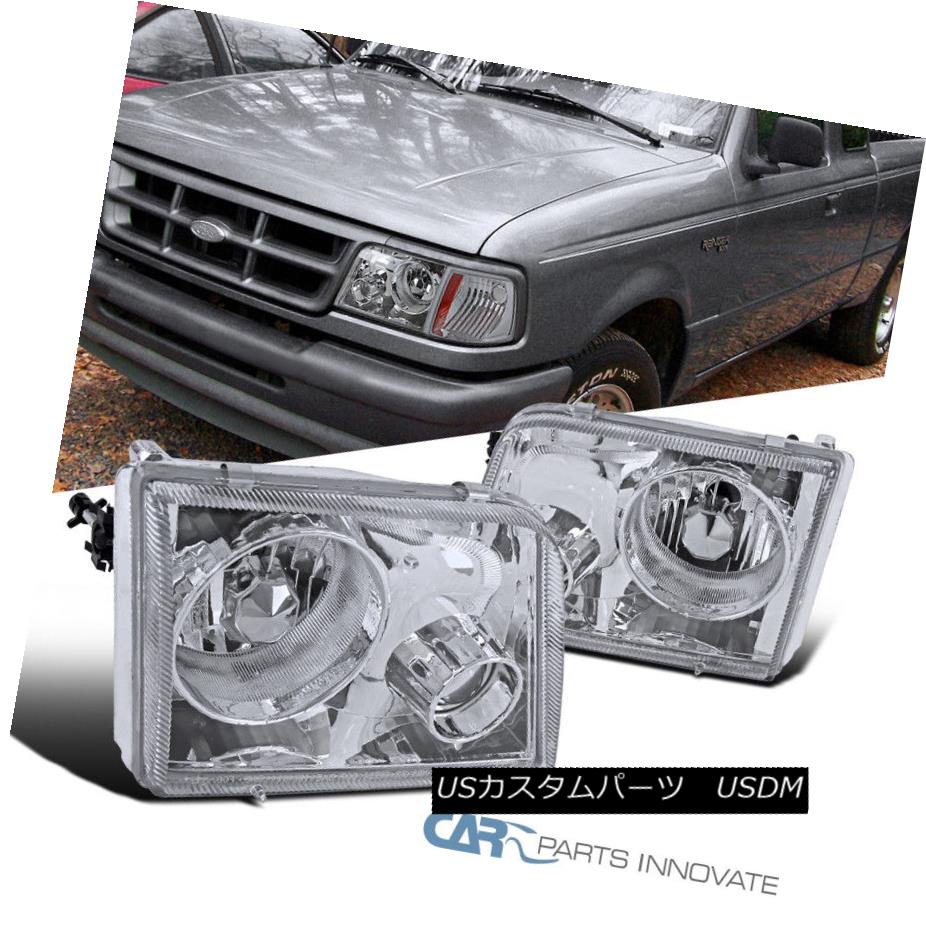 激安特価 Clear Chrome Pickup Ranger Ford 1993 1997 ヘッドライト Headlights 1993 1997フォードレンジャーピックアップクロームクリアヘッドライト プロジェクター付き フォグランプペア Pair Lamps Fog Projector W Usdm 0024 43 Bhashaprofs Com