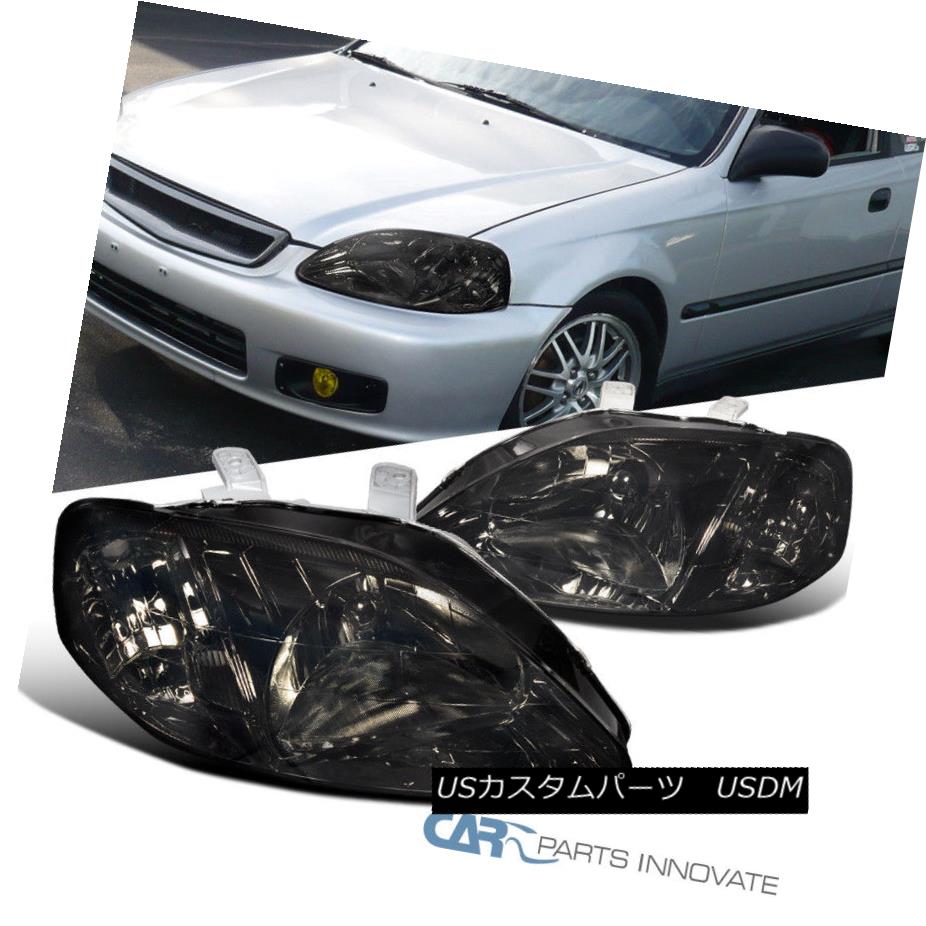 ヘッドライト For 1999 00 Civic 2 3 4dr Jdm Smoke Tinted Head Lights Front Lamps Replacement 1999 00シビック2 3 4dr Jdmスモークティンテッドヘッドライトフロントランプふり替える本旨 Odeftg Com