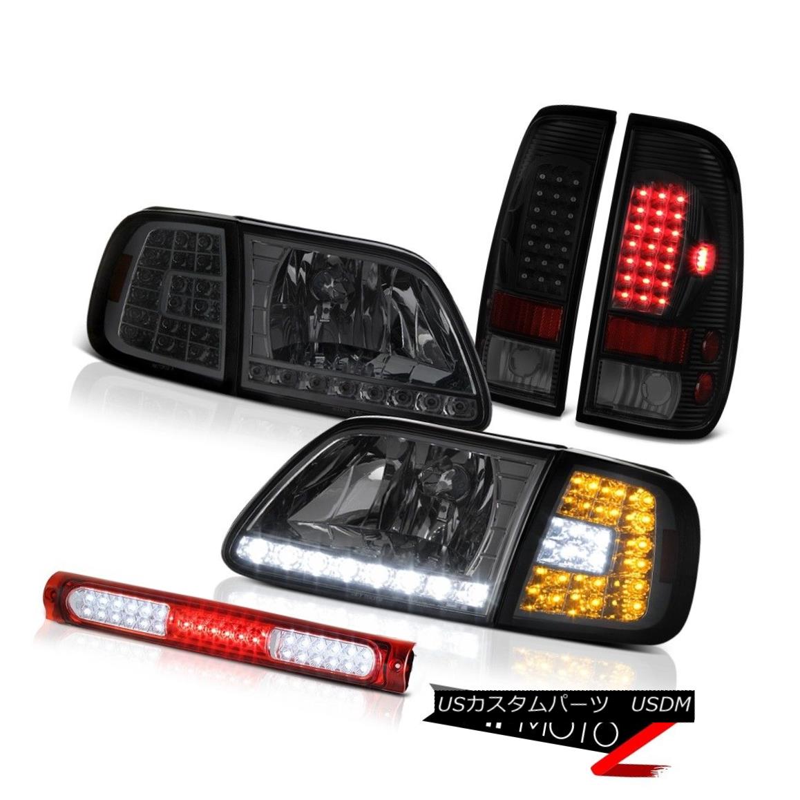 ヘッドライト 97-03 F150 Lariat Graphite Smoke Headlamps Red Roof Cab Lamp Tail Brake Lamps 97-03 F150ラリアットグラファイトスモークヘッドランプレッドルーフキャブランプテールブレーキランプ 【並行輸入品】