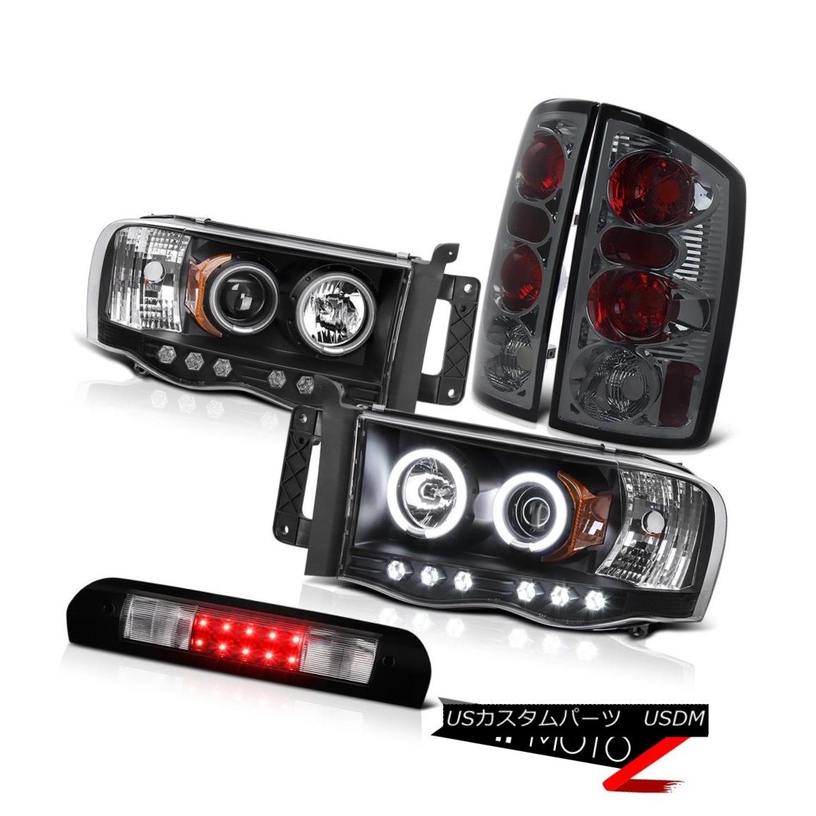ヘッドライト Black CCFL Angel Eye Headlight Brake Light 3rd LED 2002 03 04 05 Ram TurboDiesel ブラックCCFLエンジェルアイヘッドライトブレーキライト3rd LED 2002 03 04 05ラムターボディーゼル 【並行輸入品】