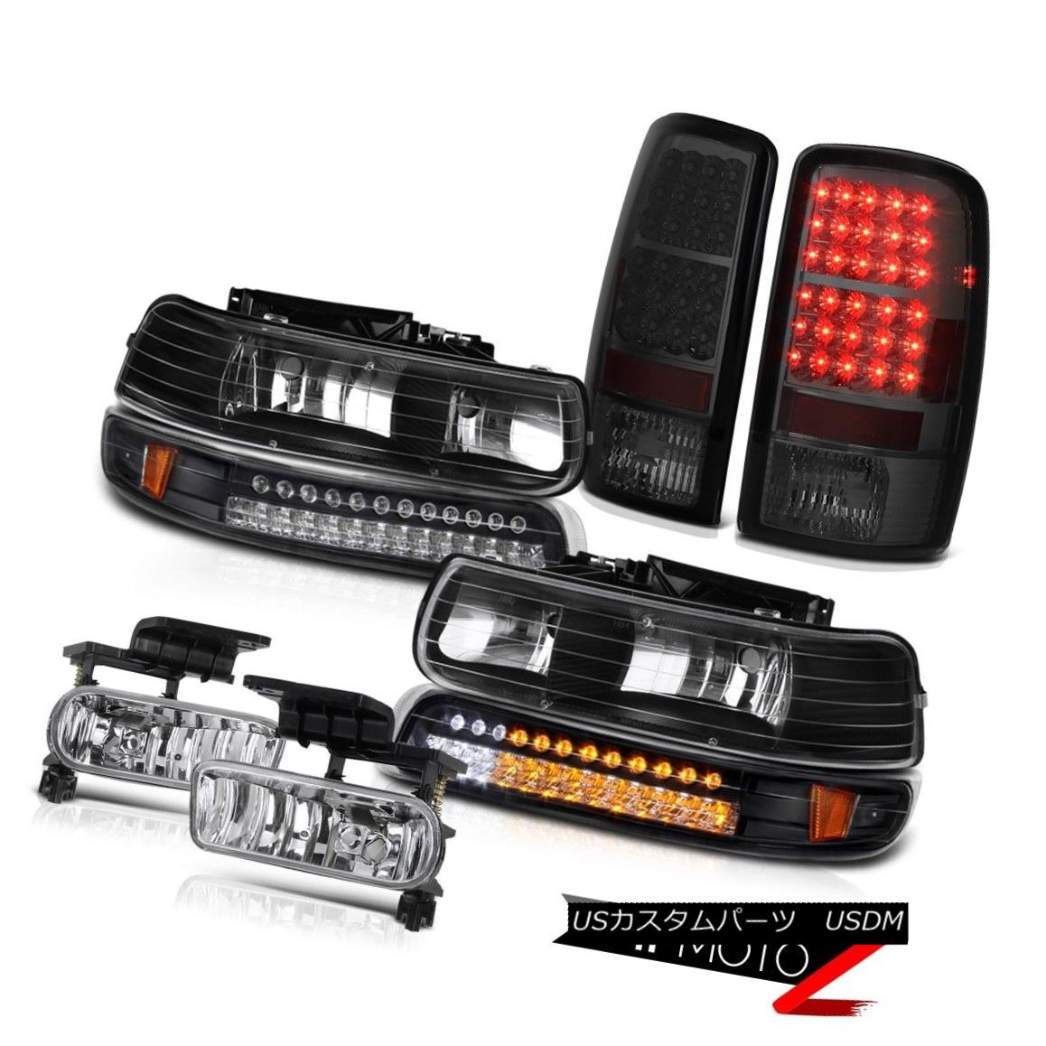 ヘッドライト Pair Black Headlights LED Smoked Taillamps Fog 00 01 02 03 04 05 06 Tahoe LT ペアブラックヘッドライトLEDスモークトゥイラーアンプフォグ00 01 02 03 04 05 06タホーLT 【並行輸入品】