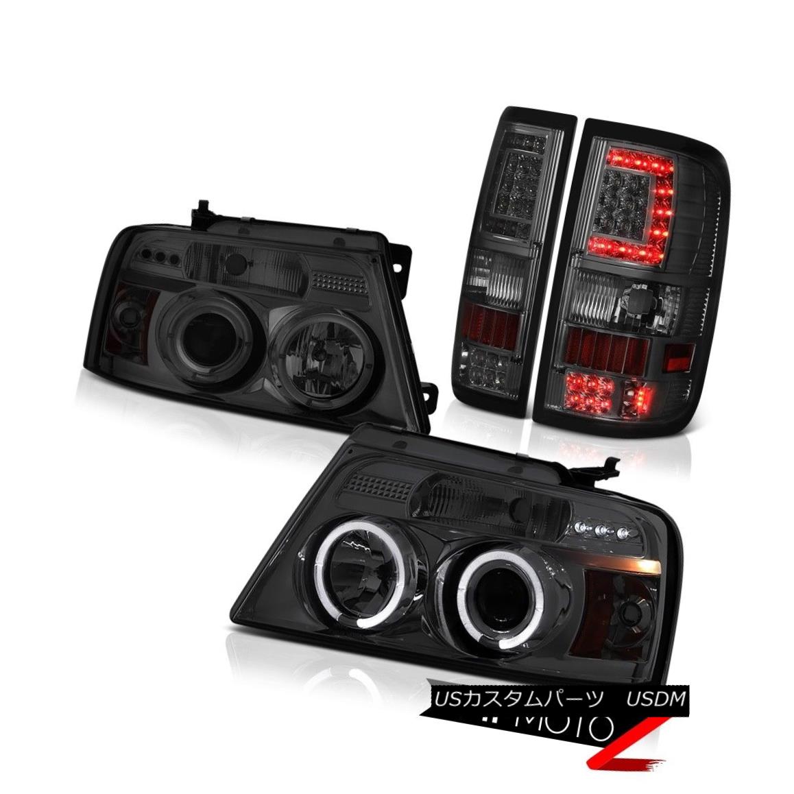 ヘッドライト 04 05 06 07 08 Ford F150 Phantom Smoke Led Bar Tail Lamps Custom Head Pair LH+RH 04 05 06 07 08フォードF150ファントムスモークLed BarテールランプカスタムヘッドペアLH + RH 【並行輸入品】