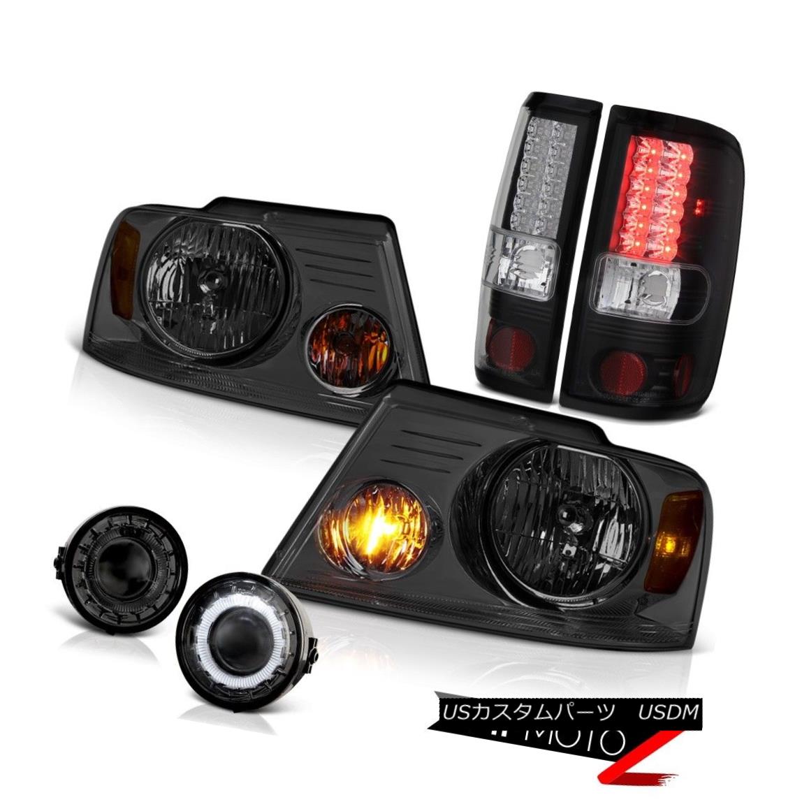ヘッドライト F150 2006 2007 2008 Black LED Signal TaiL Lights Halo Fog Lights Headlights SMK F150 2006 2007 2008ブラックLEDシグナルタイライトライトHalo FogライトヘッドライトSMK 【並行輸入品】