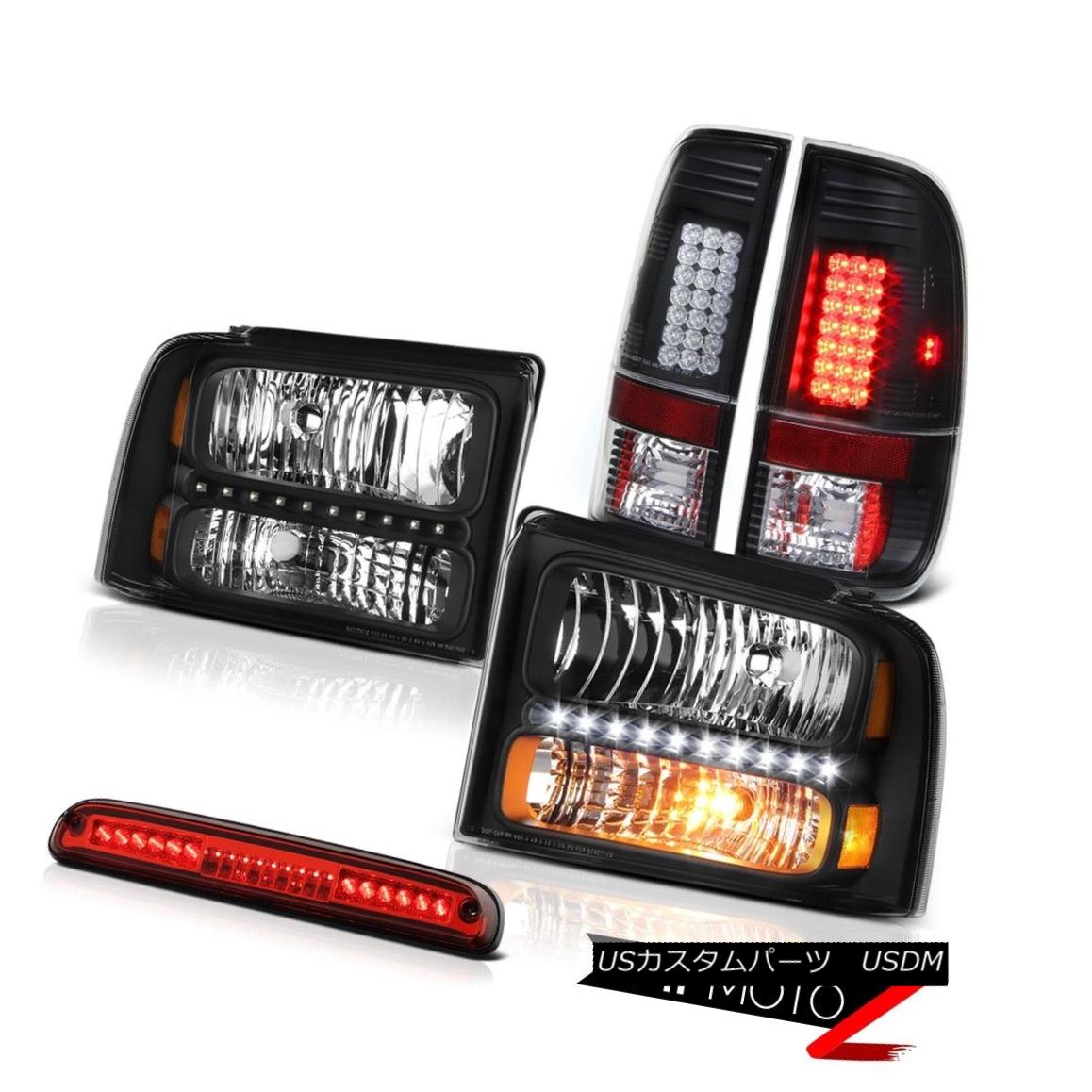ヘッドライト 2005 2006 2007 F250 SD XLT Satin Black Headlamps Brake LED Tail Lights Roof Red 2005年2006年2007年F250 SD XLTサテンブラックヘッドランプブレーキLEDテールライトルーフレッド 【並行輸入品】