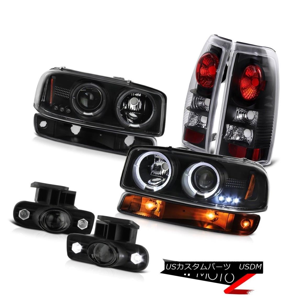 ヘッドライト 99 00 01 02 Sierra SLT Foglamps black taillights turn signal projector headlamps 99 00 01 02 Sierra SLTフォグランプブラックテールライトターンシグナルプロジェクターヘッドランプ 【並行輸入品】